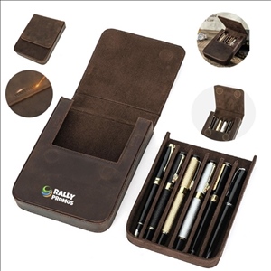 Six-seat Leather Pen Case